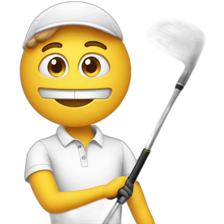 With Golf club emoji