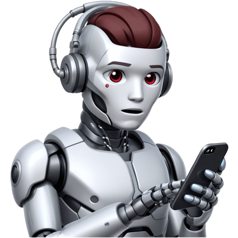 cyborg with phone emoji