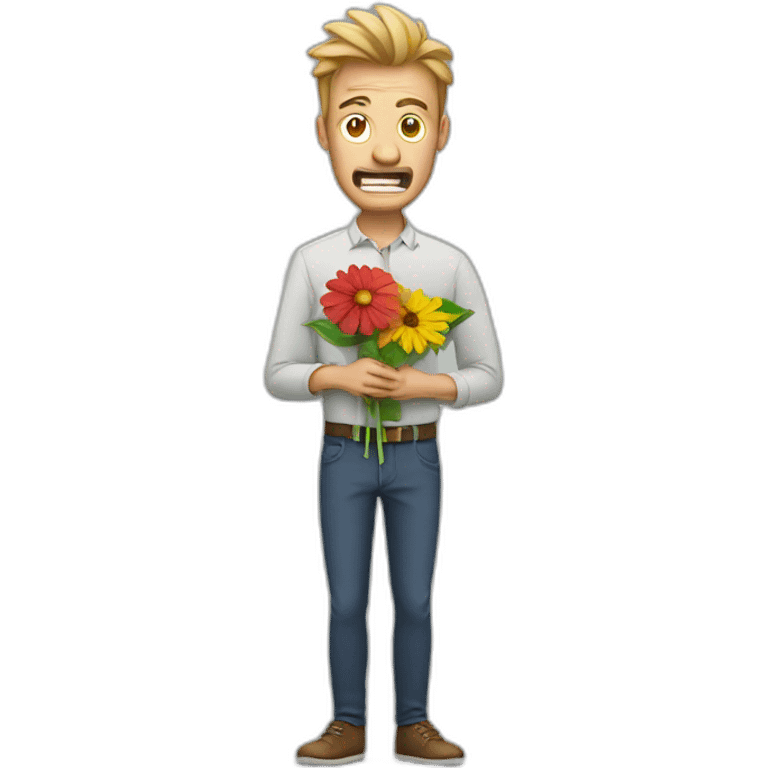 hangry guy with a flower emoji