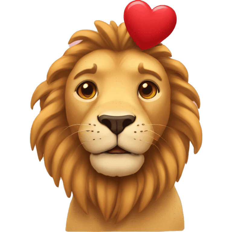 león con corazones  emoji