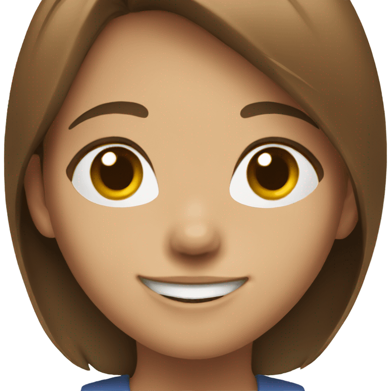 smiling girl with brown hair emoji