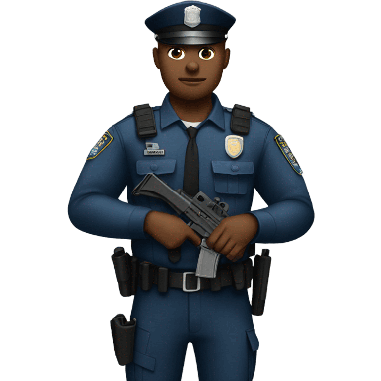 Armed black police officer emoji