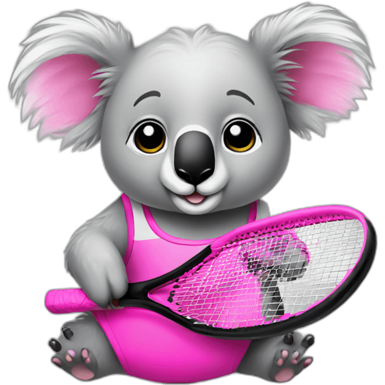 koala with pink band playing padel emoji