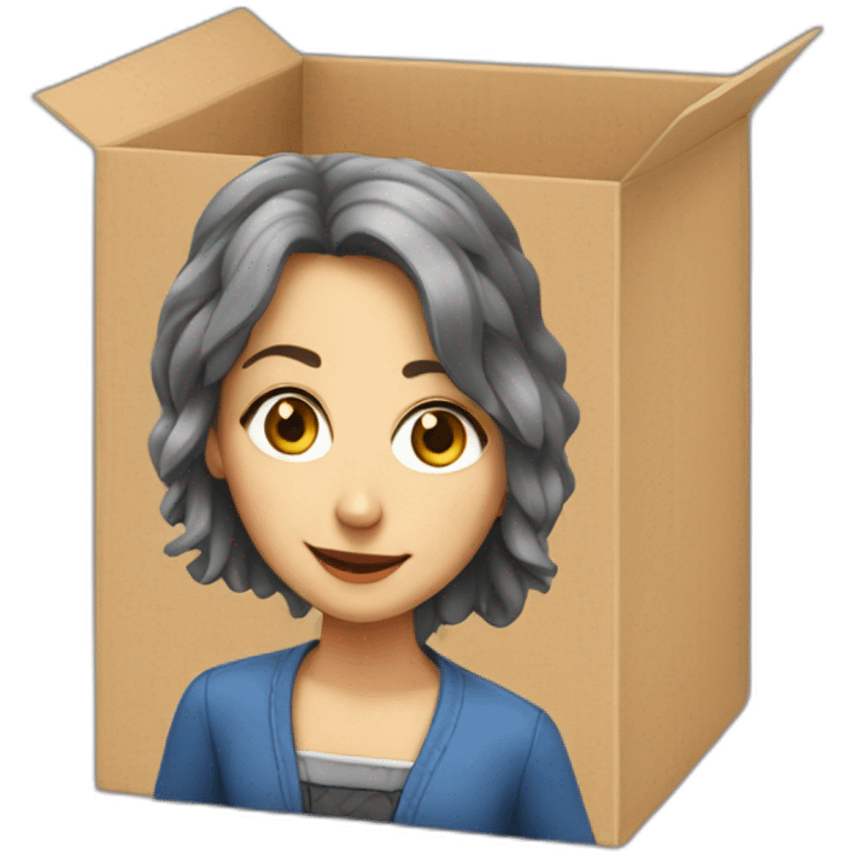 Marie Poirier in a box emoji