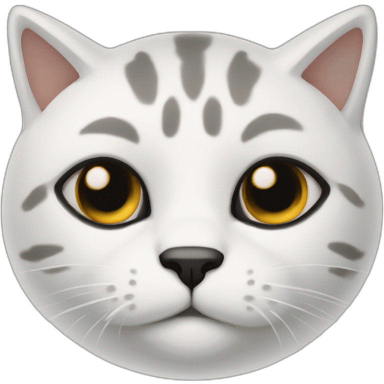 gato blanco con manchas negras emoji