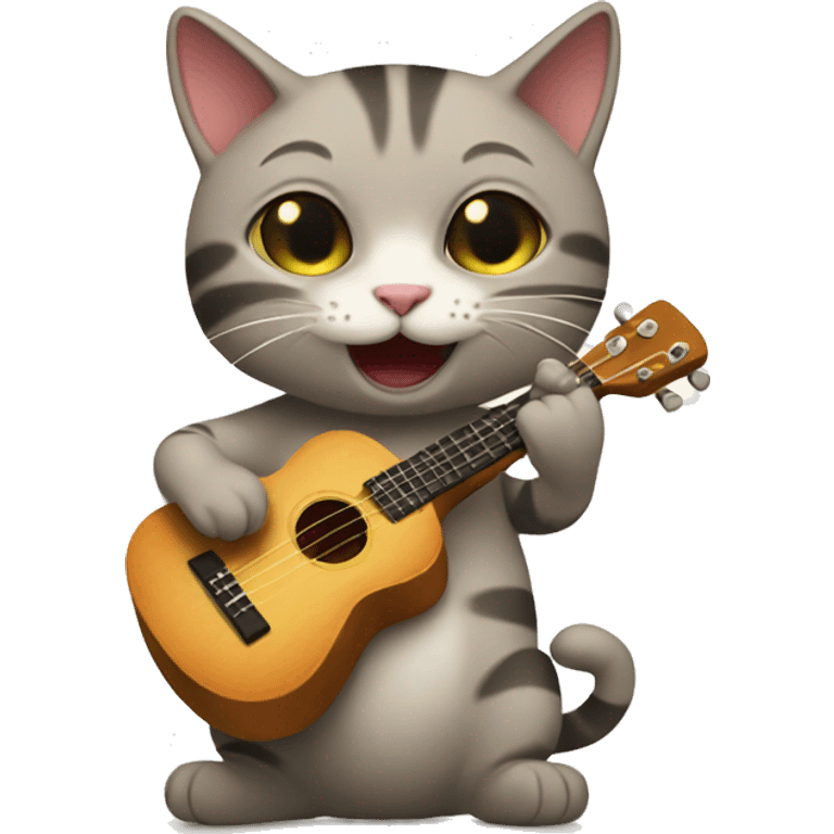 cat playing ukulele emoji