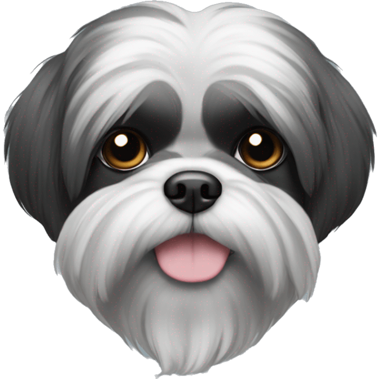 A single Shih tzu that is black and slightly grey emoji