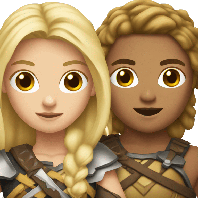 blonde and brown-haired warriors emoji