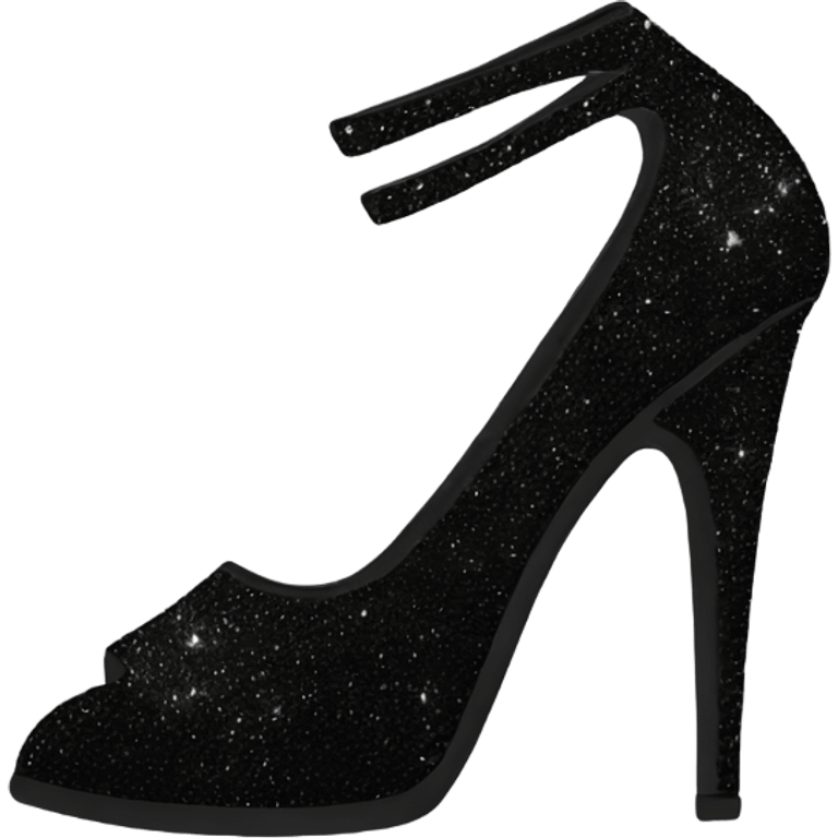 black sparkly high heel emoji