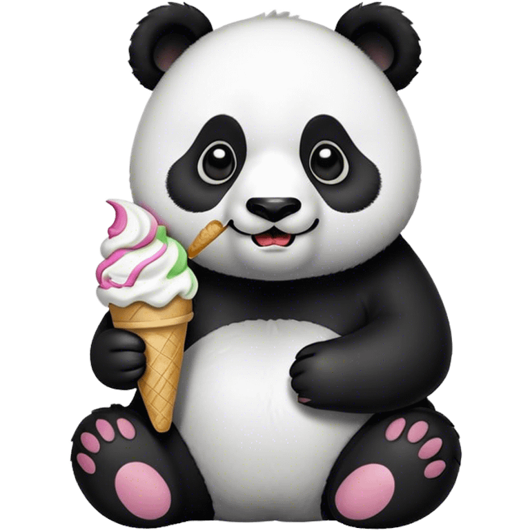 Panda eating ice cream emoji