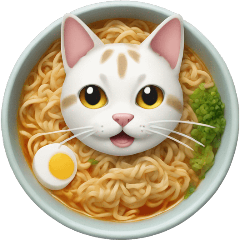 cat mith ramen emoji