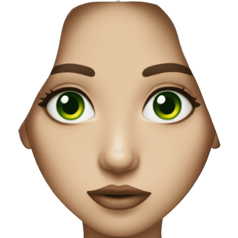 brunette girl green eyes septum piercing emoji