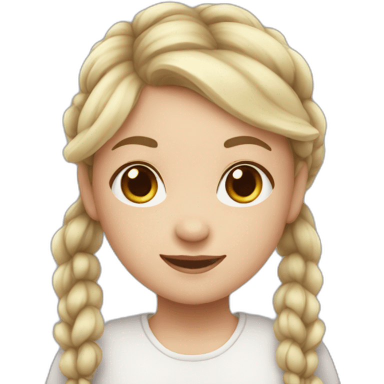 white little girl with long pigtails emoji