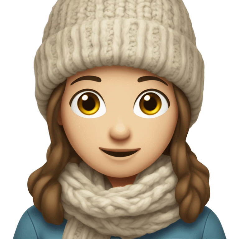 Pale brunette girl winter emoji