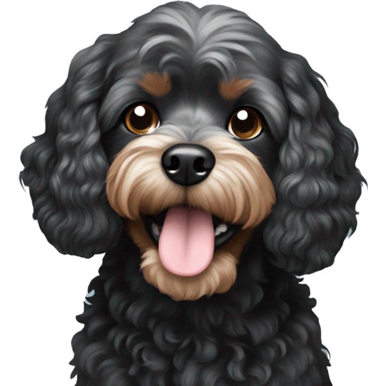 Black cavapoo emoji