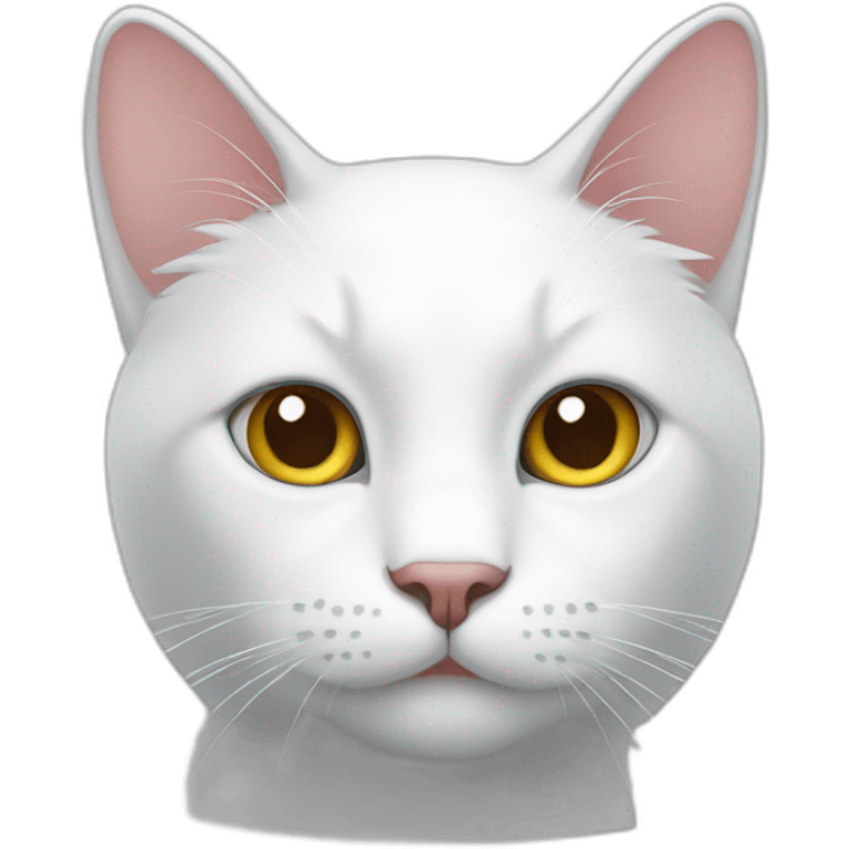 white cat in ios style emoji