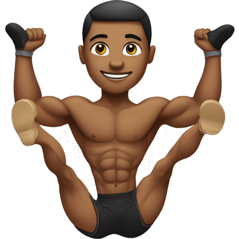 muscular athlete doing handstand emoji