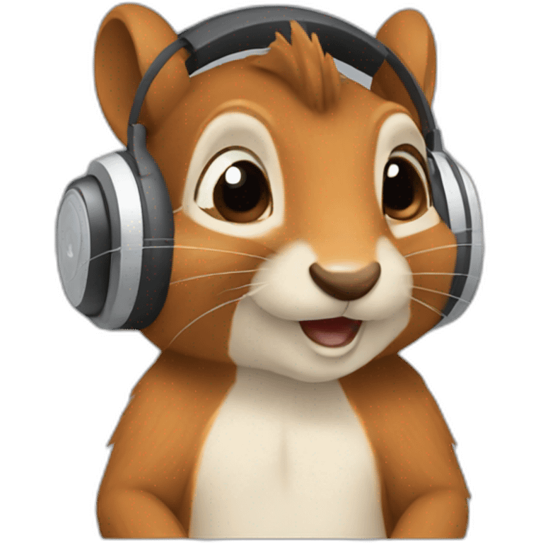 headphones studying squirrel emoji