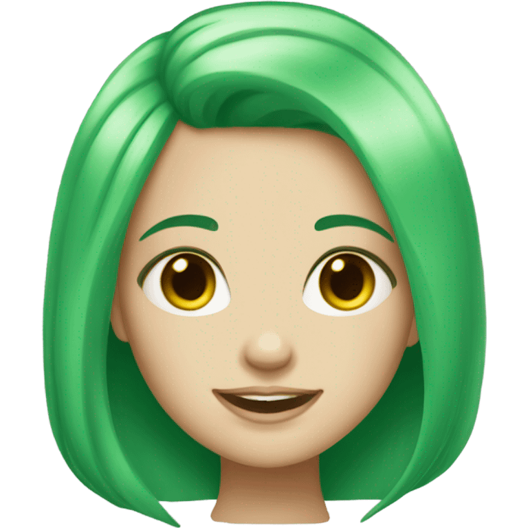 green haired pale face girl emoji