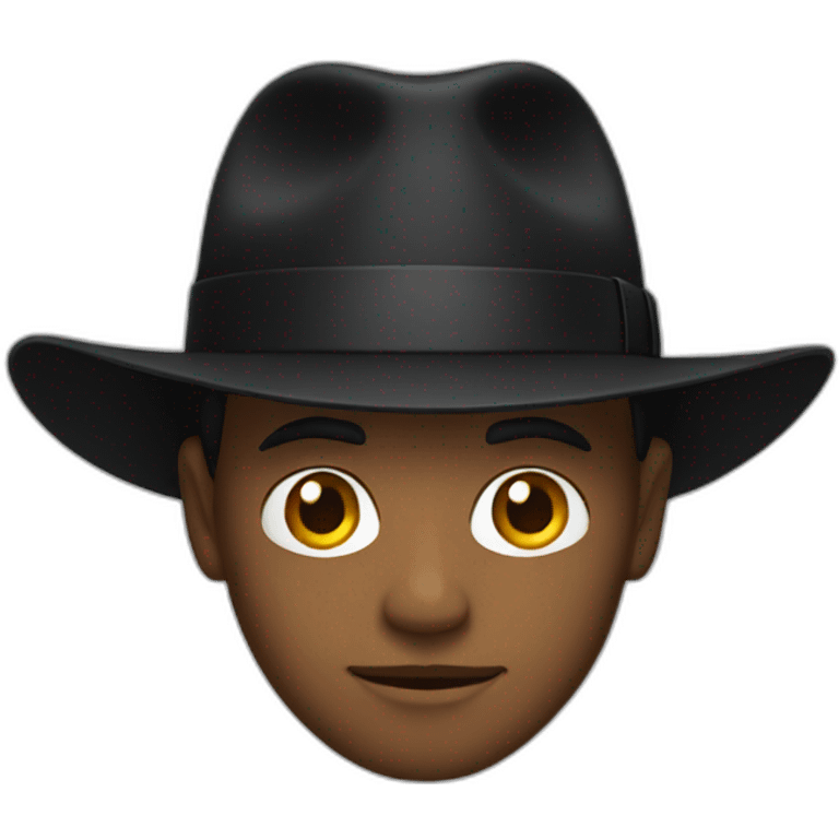 man in black hat emoji