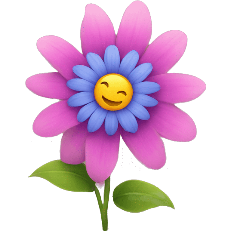 a flower with a planet emoji