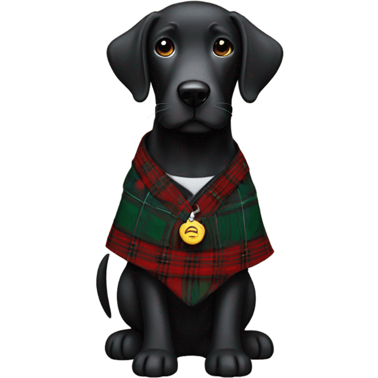 Black Labrador with tartan kilt emoji