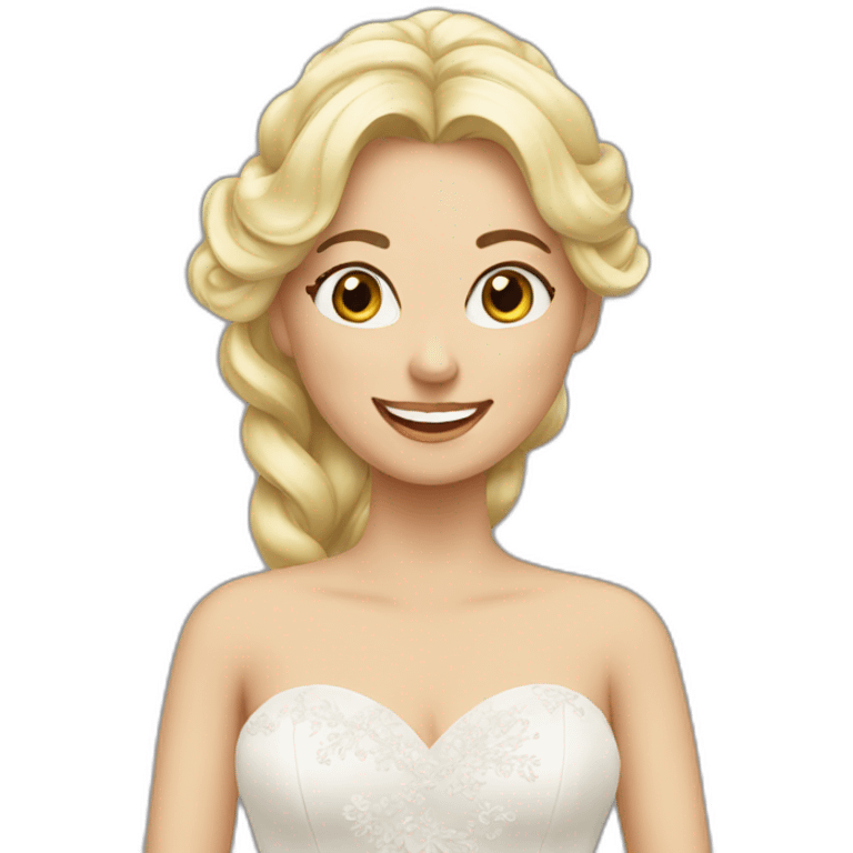 happy blond bride emoji