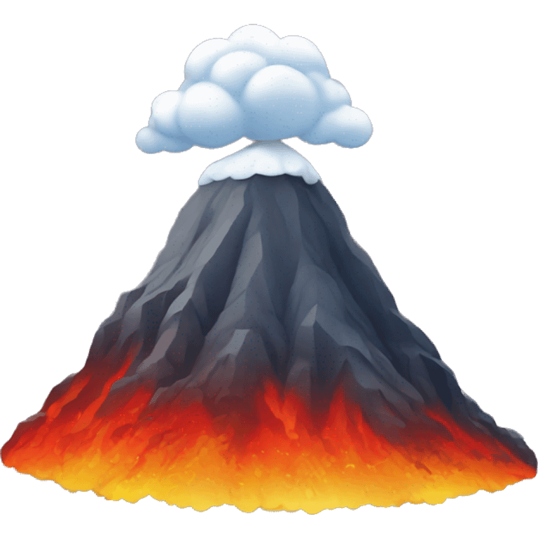 Vulcano che erutta un'arcobaleno emoji