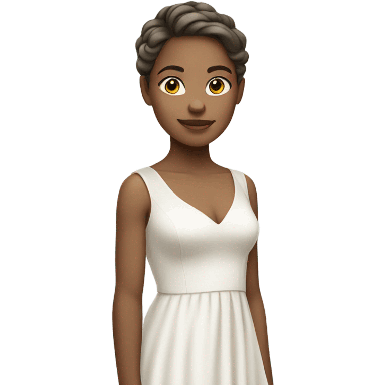 Light skinned girl in white dress emoji