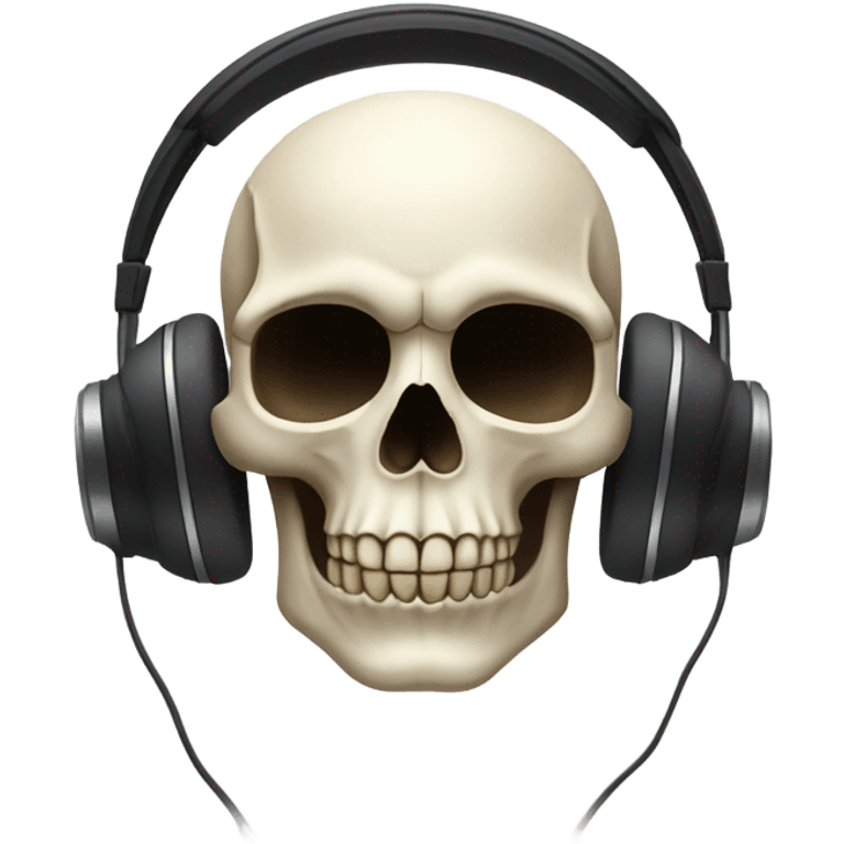 Skull with headphones  emoji