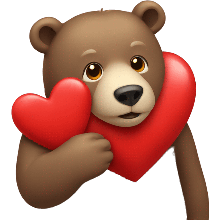 Bear that is holding a red heart  emoji