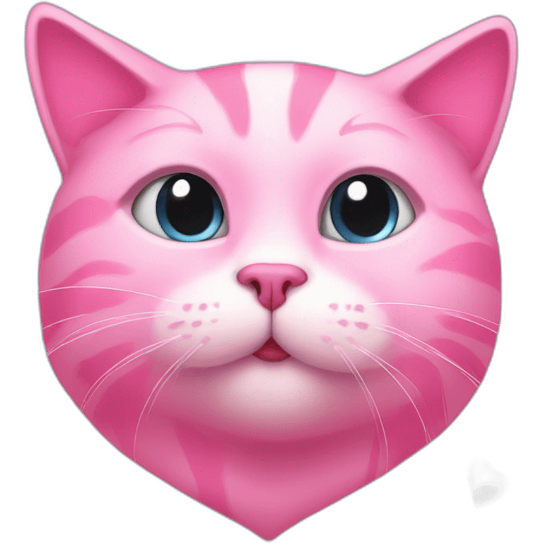 Pink cat with kiss emoji