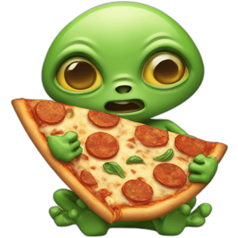 aliens with pizza emoji