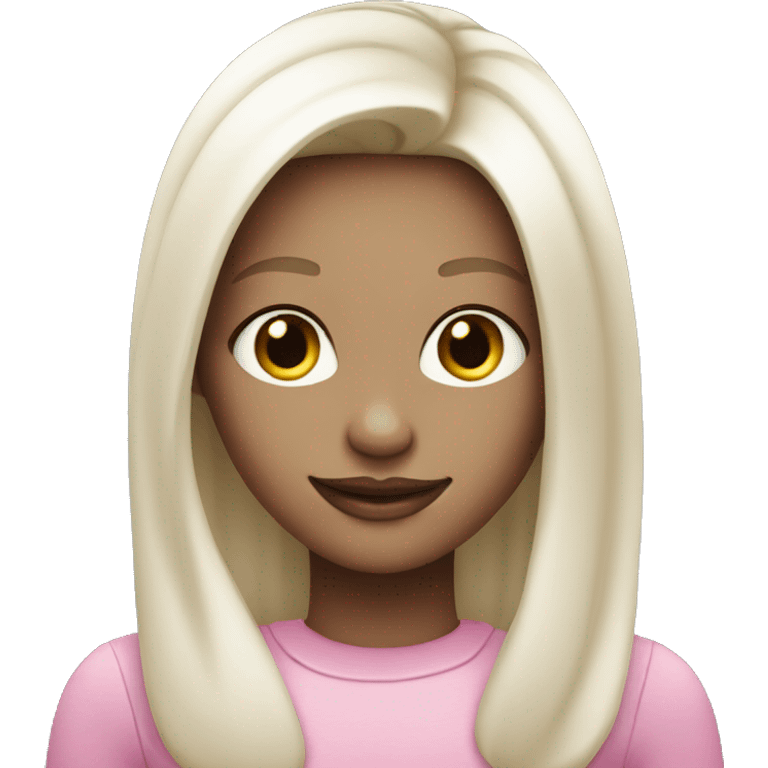 smiling girl with white skin and pink lips emoji