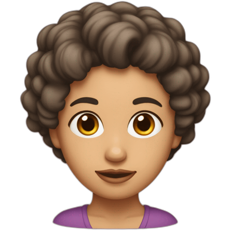 Una mujer de pelo rizado corto y morena emoji