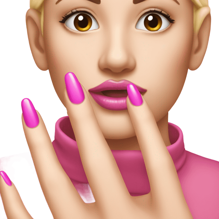 Long pink nails  emoji