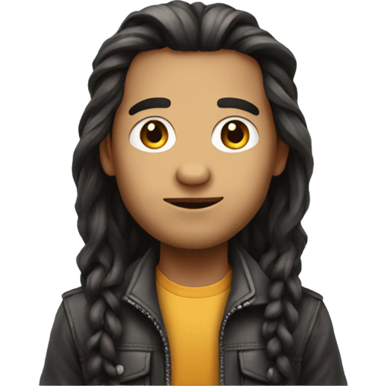 a junior full stack developer with long hair emoji