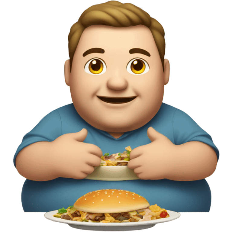 fat man eating his food  emoji