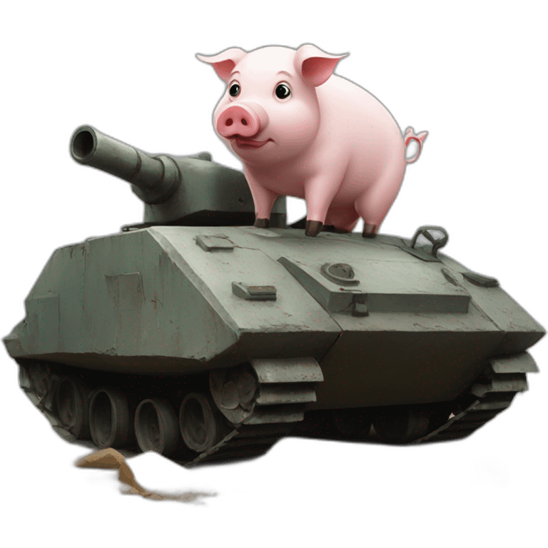 Ukrainian pig inside a broken tank emoji