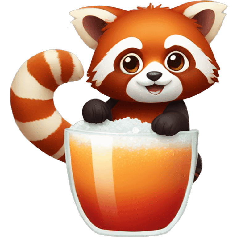 Red panda with salt shaker emoji