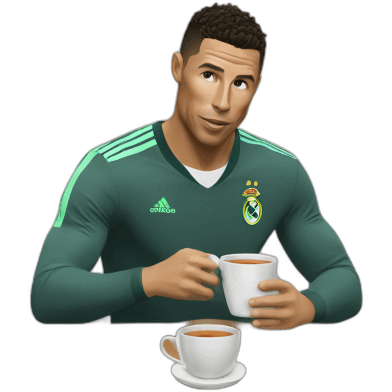 Ronaldo drinks tea emoji