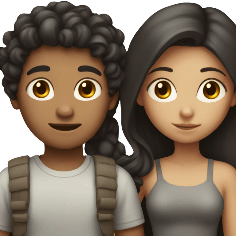 girl and boy with dark hair  emoji