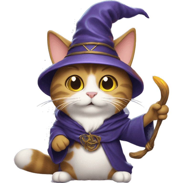 Wizard cat casting a spell emoji