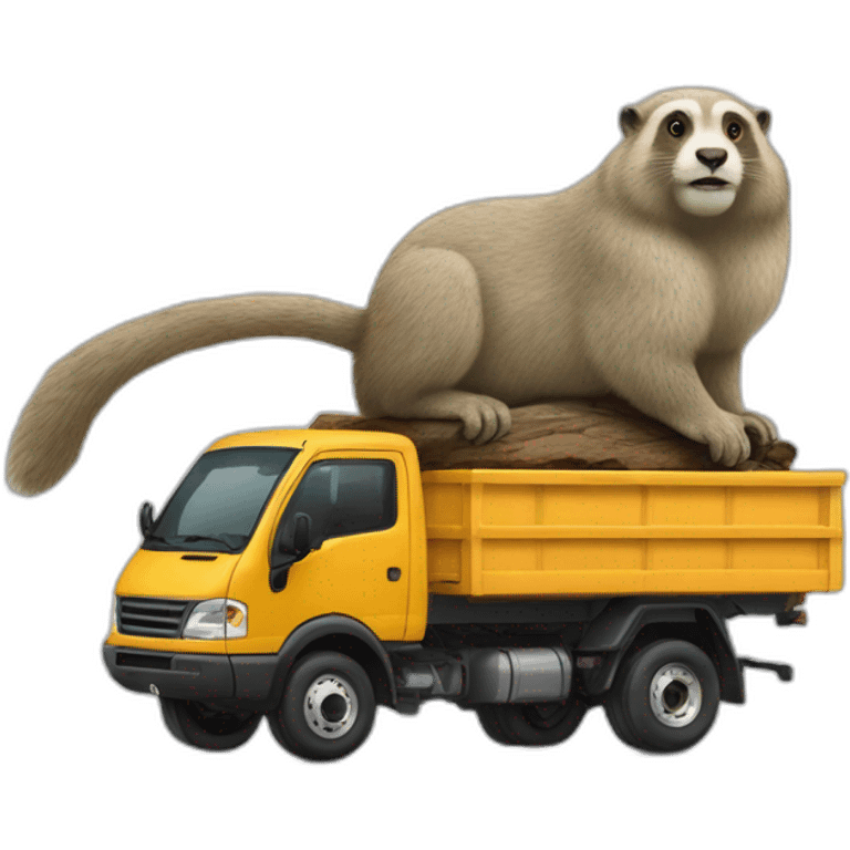 Camion sur une marmotte emoji