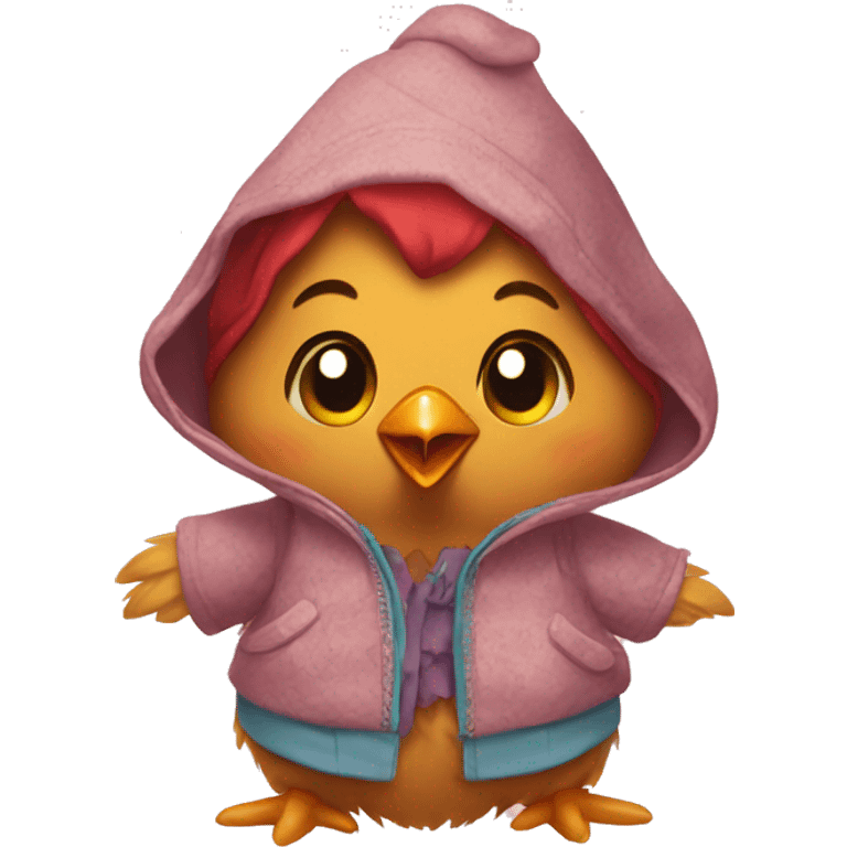 female Chicken with clothes  emoji