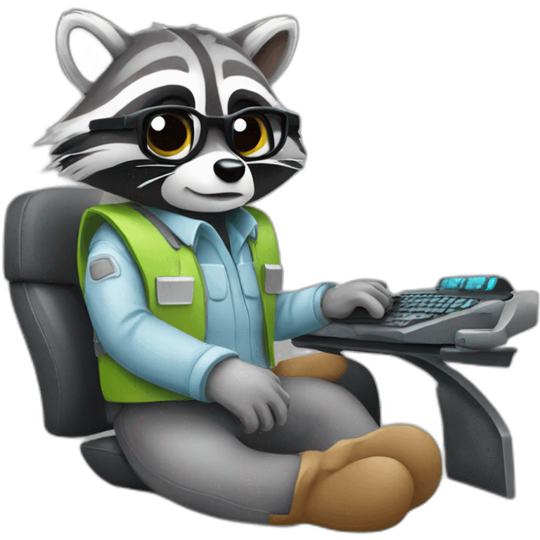 racoon computer engineer emoji