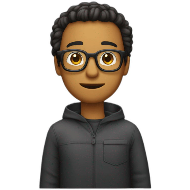 Bob sur la tête d'un garçons cheveux noirs et lunette emoji