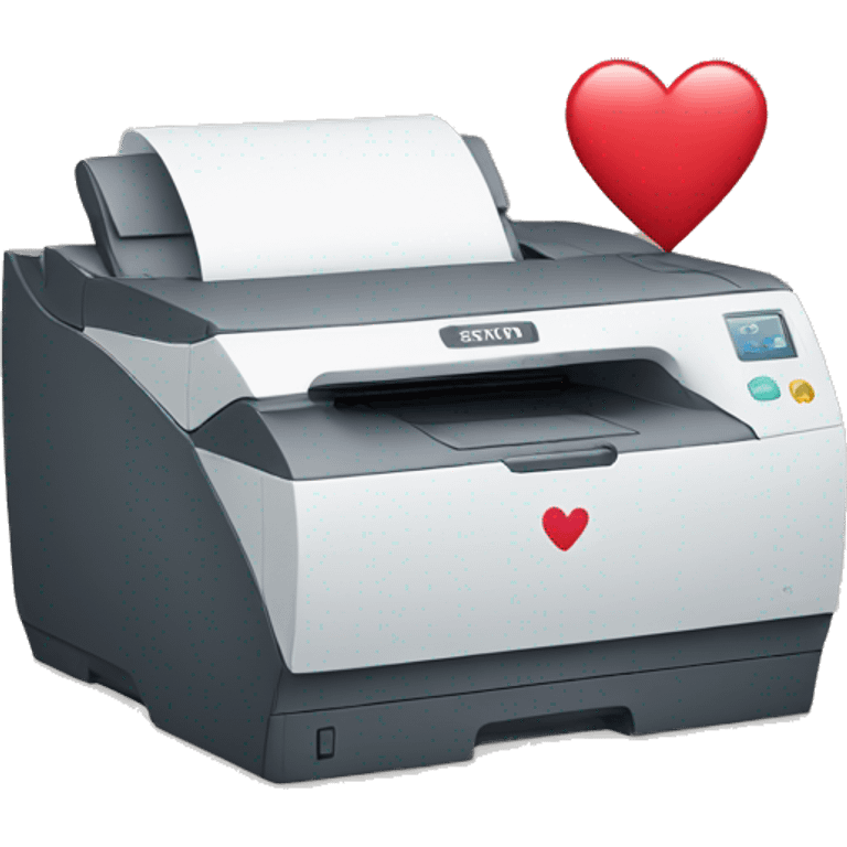 printer with a heart on top emoji