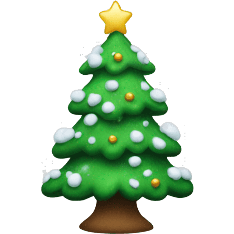 christmas tree with snow emoji