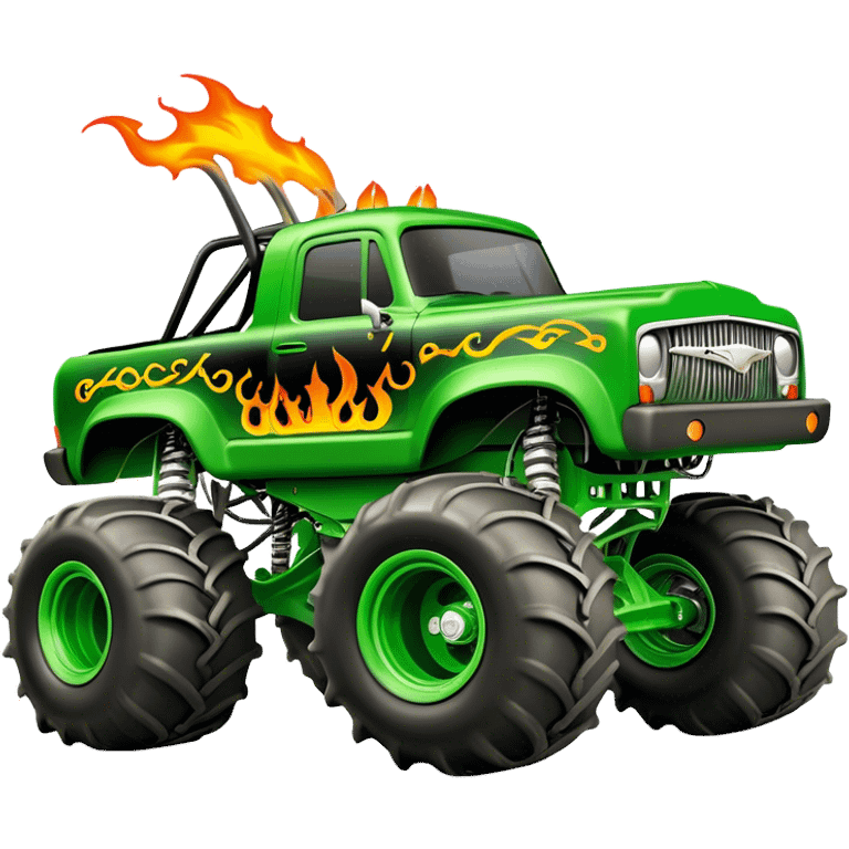 Grave Digger - Monster Jam (Model Year: 2022) (Iconic colour: Green with flames) emoji